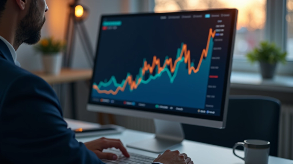 Investiční graf s vzestupnou linkou a značkami vysoké inflace